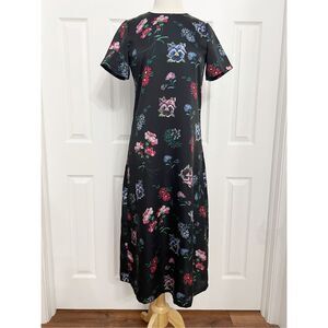 Tuckernuck Hyacinth House Womens Black Floral Silky Riley Maxi Dress Size XS